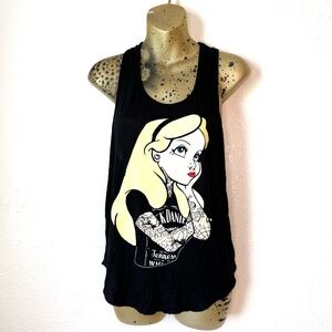 Tattooed Alice Graphic Racerback Tank | Size M